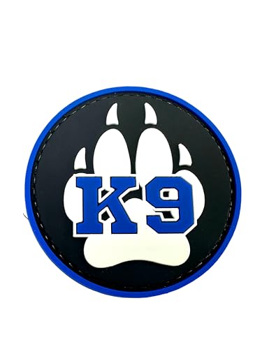 K9 Hundeklauen-Patch, rund, für Airsoft, Paintball, PVC, Blau