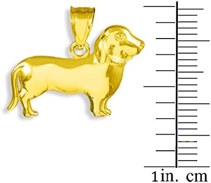 Polished 10k Yellow Gold Weiner Dog Charm Dachshund Pendant - Image 2