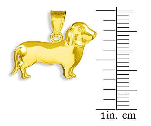 Polished 10k Yellow Gold Weiner Dog Charm Dachshund Pendant2