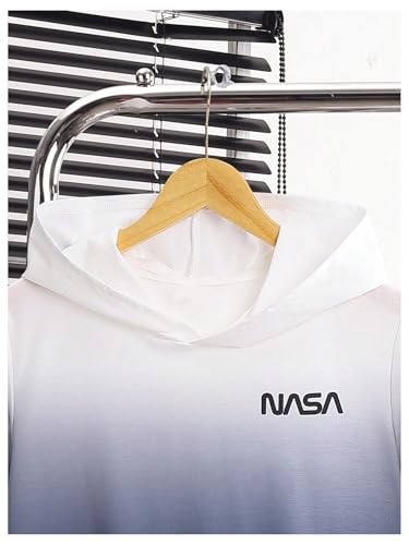 SOLY HUX Moletom com capuz masculino gradiente, manga comprida, estampa de letras, pulôver casual, L
