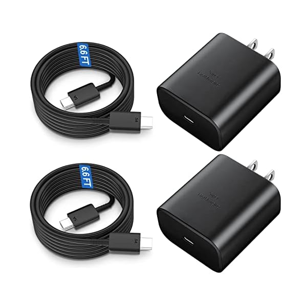 45W Samsung Phone Super Fast Charger, USB C Android Phone Charger Fast Charging Cord with 6.6FT Cable for Samsung Galaxy S24/S23 Ultra/S23+/S22 Ultra/S22+/S20 Ultra/Note 10 Plus, Galaxy Tab S8