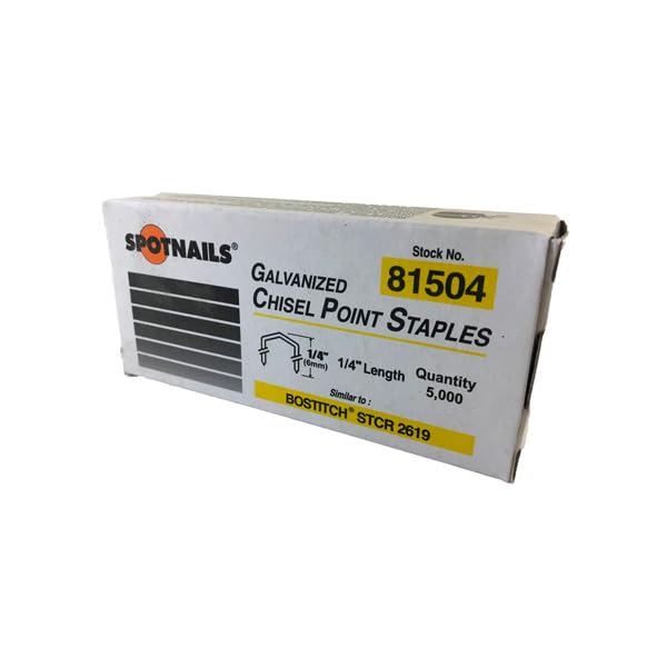 Spotnails 81504 Galvanized Chisel Point Staples - 1/4" Length 7/16" Crown - Case of 20