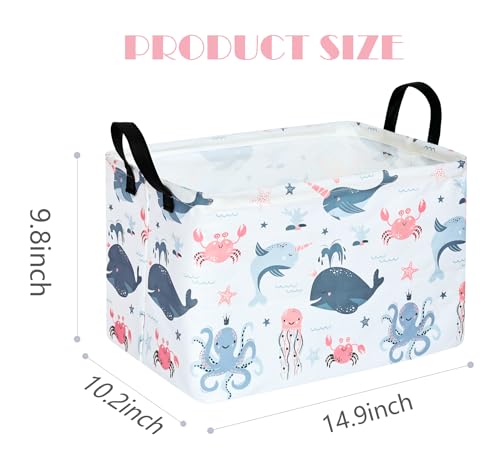 Image of MAIZMZ Baby Storage Basket Cute Gifts Basket Toys Organizer Waterproof Kids Hamper Nursery Bins Women Storage Cube for Home /Dorm /Kitchen /Pet /Office /Closet /Shelf /Room Decor