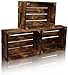 Produktbild CHICCIE 3 Set Holzkiste im Vintage Look geflammt dunkel 38x28x15cm - Obstkiste