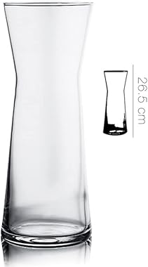 UNISHOP Jarrón de Flores de Cristal, Florero de Vidrio de 26,5cm de Alto, Elegante y Sofisticado