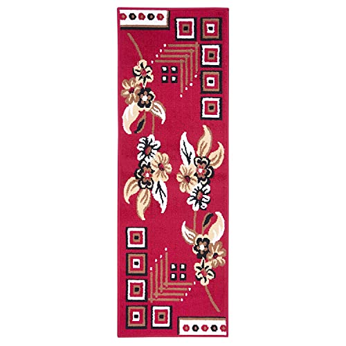 Image of Most Demanded Elegant Modern Floral Soft Polyster Anti Skid Runner Carpet for Living Room Office, Kitchen, Sofa, Bedside Bedroom and Hall (60X180 cm) Color Multi