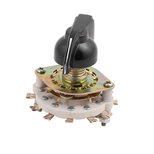 Aexit KCZ 1 Switches Pole 7 Position 8 Terminal Band Channel Rotary Switch Selector Foot Switches with Cap