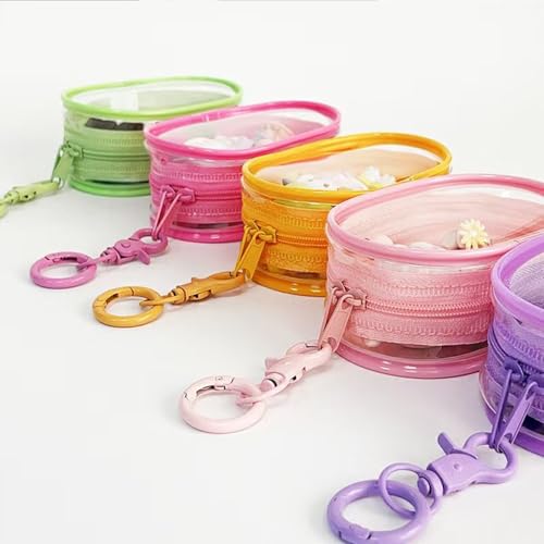 Image of Clear Figure Display Bag with Keychain, Mystery Box Mini Figures Carrying Case Bag Pouch Keychain Charms for Collectibles