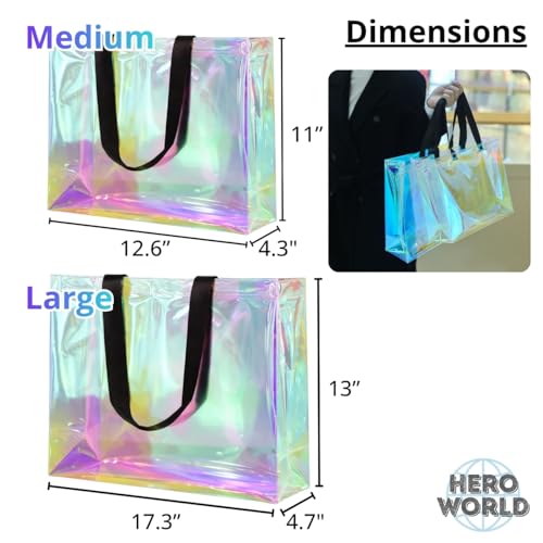 Bolso tote transparente holográfico con cierre de broche miniatura 3
