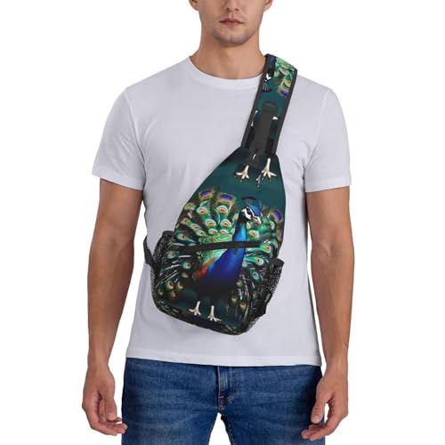 Bolso Bandolera con Estampado de Pavo Real para Senderismo miniatura 7