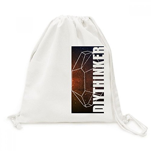 Sac à dos à cordon Toile Voyage Ciel Cristal Univers Fantaisie Étoile marron