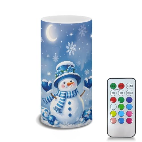 Image of Christmas Flameless Candles with Remote Timer Color Changing
