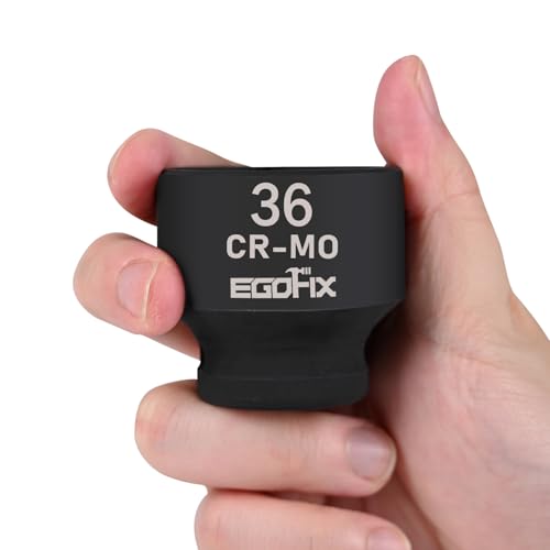 Image of 1 /2 inch Drive Standard Impact Socket, 36mm Metric Socket, Axle Nut Socket Heat-Treated CR-MO Anti-Rounding 6 Point for Easy Removal of Axle Shaft Nuts