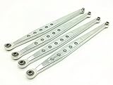 Treal Aluminum Lower Suspension Link Rod Linkage Arm for 1/10 Axial Wraith Silver -4pcs Set