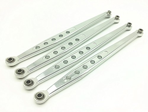 Treal Aluminum Lower Suspension Link Rod Linkage Arm for 1/10 Axial Wraith Silver -4pcs Set