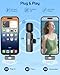 HONGJIEYUAN Pink Wireless Lavalier Microphone for iPhone & Android - Mini Clip-On Mic with Noise Cancellation, 65ft Range, 8H Battery, USB-C/Lightning - for TikTok, YouTube, Podcast, Live Streaming