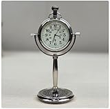 HASNAIN INTERNATIONAL Orologio da tavolo in ottone fatto a mano da tasca e da solo: regalo vintage per ufficio (nichel lucido)