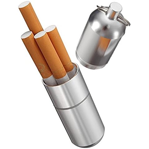 Joint case Mini Aluminum Cigarette Case Holder with Key Ring Metal Waterproof Round Cigarettes Pocket Box Cover
