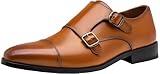 Jousen Dress Shoes for Men Monk Strap Loafers for Men (AMY9069 Brown 10.5)