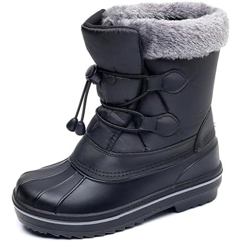 Apakowa Kids Boys Snow Boots Outdoor Slip Resistant Insulated Waterproof Winter Snow Boots (Toddler/Little Kid/Big Kid) Cover