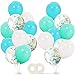 Frozen Birthday Party Supplies Balloons 40 Pack- 12 Inch White Light Aqua Blue Latex Balloons with Confetti Balloon for Baby Shower Winter Wonderland Party Decorations Christmas Party Favors