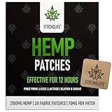 Stronglife Hemp Patches - 30 Hemp Oil Patches - 70mg per Patch with Total of 2100mg -12 Hour Transdermal Adhesive Discreet UK - Hemp Cream Topical Alternative (Fabric Patch)