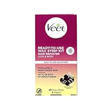 Veet Ready-to-Use Dermatologically Tested 40 Count Hair Remover Wax Strip Kit for Legs & Body 3 Pack