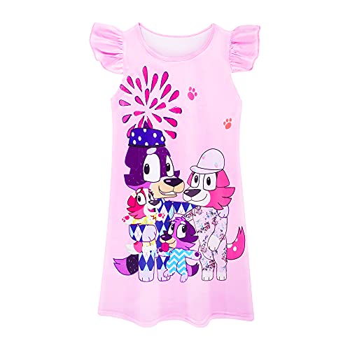 Toddler Girls Baby Princess Dress Cartoon Print Dresses 2-8 Years