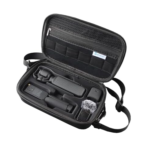 Skyreat Osmo Pocket 3 Case, Portable PU Storage Protective Bag for DJI Osmo Pocket 3 Creator Combo Accessories (Black) Cover