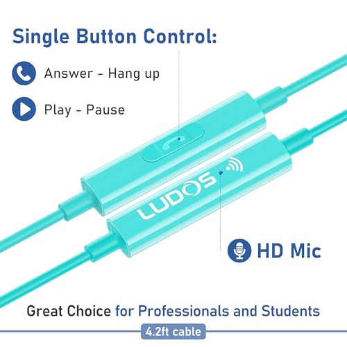 Image of LUDOS FEROX USB C Headphones for iPhone 17 16 15 Pro Max Plus Air iPad Pro, 5 Years Warranty, USB-C Earbuds for Samsung Galaxy S24 S23 Ultra S22 S21 FE S20 Z Flip 3 Fold 4 A53, USB Type C Earphones