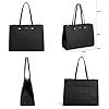 David Jones - Sac à Main Cabas Fourre-Tout Femme Grande Taille XL - Sac Porté Epaule Cours Lycée Travail Business Format A4 - Sac Simili Cuir Shopper Anse Longue Sacoche Ordinateur - Noir #3