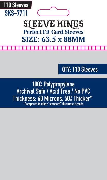 Perfect Fit Internal (Inner) Card Sleeves (63.5x88mm) 110 Pack, 60 Microns, SKS-7711