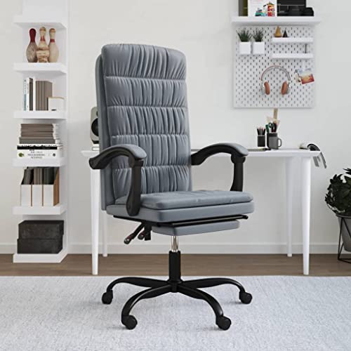 Fauteuil de bureau ergonomique contre le mal de dos velours gris