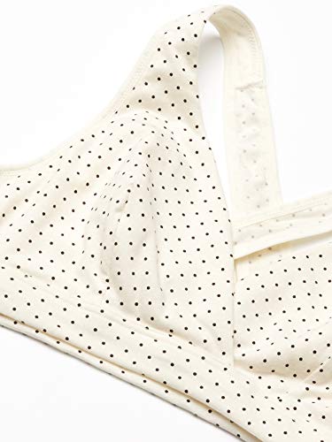 Playtex Women's Maternity & Nursing Cross Over Sleep Wirefree Bra Us4960 2-Pack, Ivory/Black Pin Dot + Gravel Grey Heather, Medium #TOP2