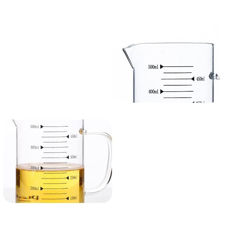 Taza medidora con Escala para Uso doméstico Ml Cocina Hornear Leche Medición de Agua Vasos de Vidrio de borosilicato Alto Durable (1000ml)