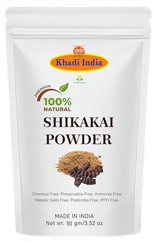 Image of Khadi 100% Pure & Organic Shikakai Powder (Acacia concinna) - Natural Ayurvedic Hair Cleanser for Hair Growth, Dandruff Control & Scalp Health - 100g