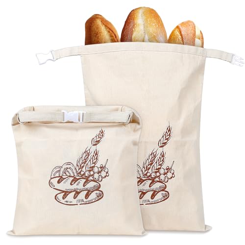 2 Piezas Bolsa Pan 44 * 32,5cm Bolsa de Pan Reutilizables con Forro de Cera de Abeja para Almacenamiento Pan Tostado Pan Molde Integral Verduras Panecillos Frutas Café Compras a Granel Lavable Apto