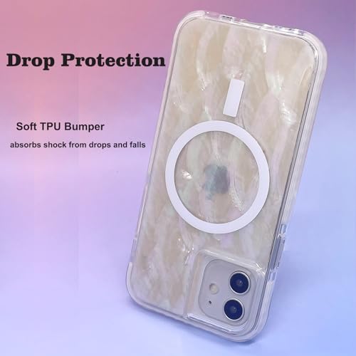 Coque iPhone 12 / 12 Pro MagSafe nacre beige avec protège-écran - 4