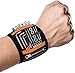 Flybiz Bracciale Magnetico - Polsiera Magnetica con 15 Magneti Robusti per Fissaggio di Viti, Chiodi, Punte da Trapano, Attrezzi Magnetici, Cintura Porta Attrezzi, Regalo Uomo, Regalo Natale