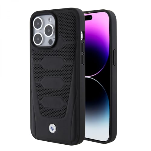 CG Mobile BMW Étui en Cuir avec Motif sièges Compatible avec iPhone 15 Promax – Noir