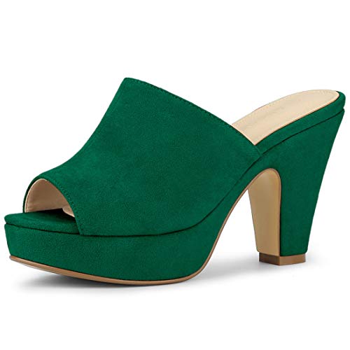 Image of Allegra K Women's Open Toe Platform Chunky Heel Slides Sandals | Party Sandals