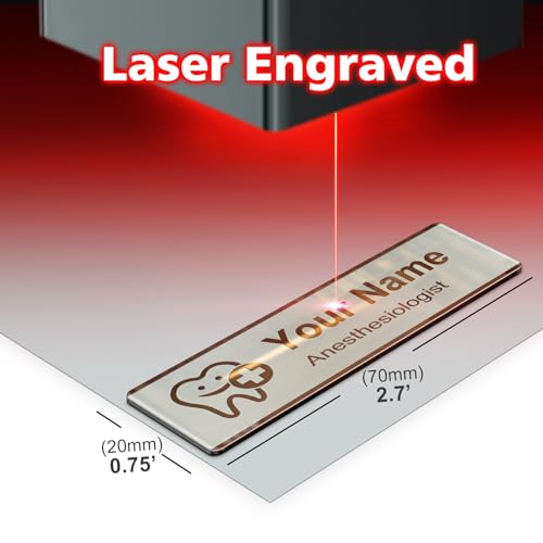 Image of Custom Name Tags Customize Text Metal Engraved Personalized Badge Pin Clip