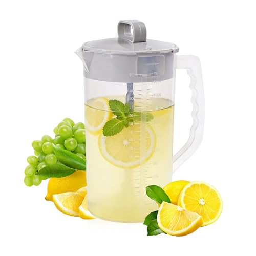 WELKOR 2QT/64oz Vortex Mixing Pitcher with Detachable Plunger & Leak-Proof Lid BPA-Free Dishwasher-Safe Pitcher for Juice Shakes Formula & More (1 Pack)