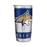 Rico Industries NCAA Montana State Bobcats 20oz Stainless Steel Tumbler with Lid - Great For Coffee, Tea, Water or Cocktails