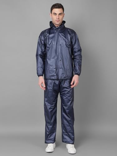 Image of Dollar Rainguard Men's PVC Full Sleeve Solid Reversible Sporty Raincoat Set With Adjustable Hood and Pocket