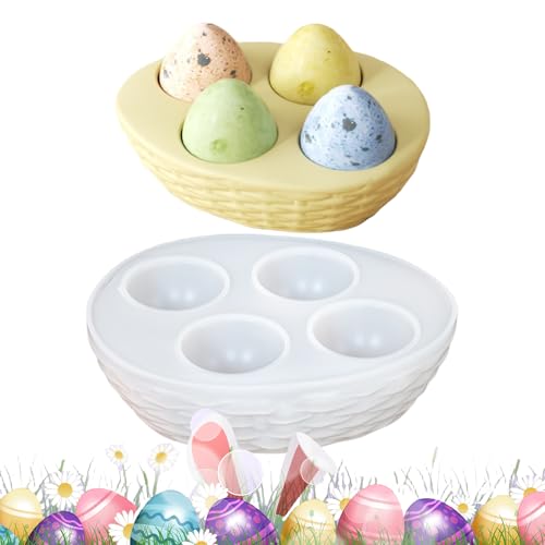 Jlobnyiun Moules en résine – Moule de rangement pour œufs – Plateau à œufs en résine – pour réfrigérateur, cuisine, stockage de Pâques, bricolage, décoration, loisirs créatifs