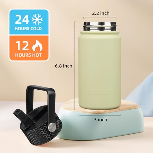 Image of BJPKPK Insulated Water Bottle, 15oz Stainless Steel with Straw Lid