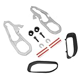 BALOCEO (1Pair Heavy Daty Front Silvery Tow Hooks W/Hardware & Black Frames Compatible with 2019-2024 Ram 1500 DT Replace 68288776AA 68288777AA 68274701AB 68274701AA Steel+Plastic Powder Coated