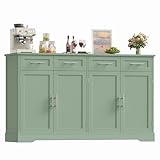 HOCSOK Credenza Cucina, 150 cm Madia Cucina con 4 Cassetti 4 Ante, Credenza Soggiorno con ...