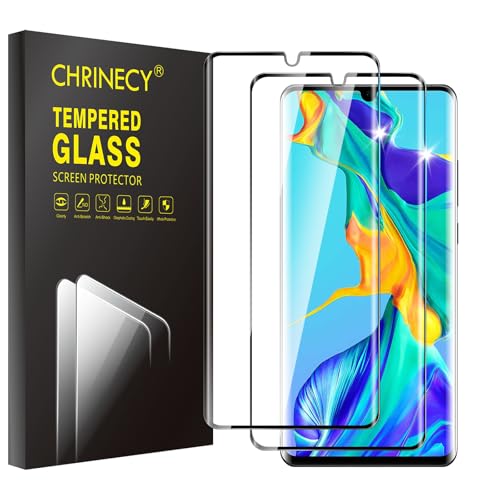 2 Pack Screen Protector for Huawei P30 Pro 3D Curved Edge Tempered Glass Film Premium HD Clarity 9H Hardness Case Friendly Anti-Scratch Easy Installation